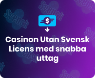 Casinon utan svensk licens med snabba uttag